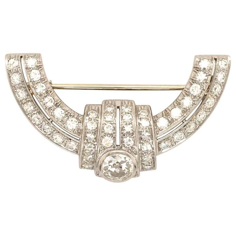 Art Deco Platinum and Diamond Brooch