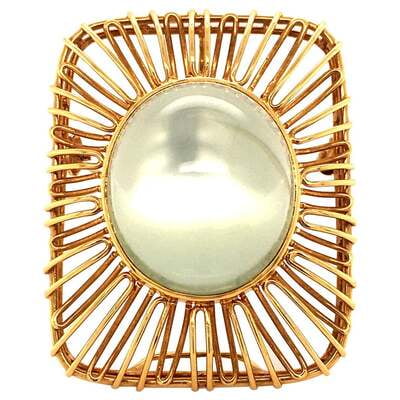 Moonstone 18 Karat Yellow Gold Brooch/Pendant