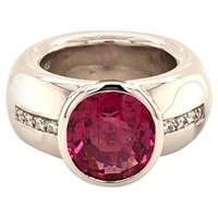 Rubellite Diamond White Gold Ring Rubellite Diamond White Gold Ring