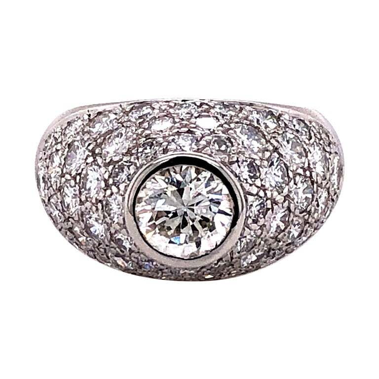 Diamond 18 Karat White Gold Dome Ring Diamond 18 Karat White Gold Dome Ring