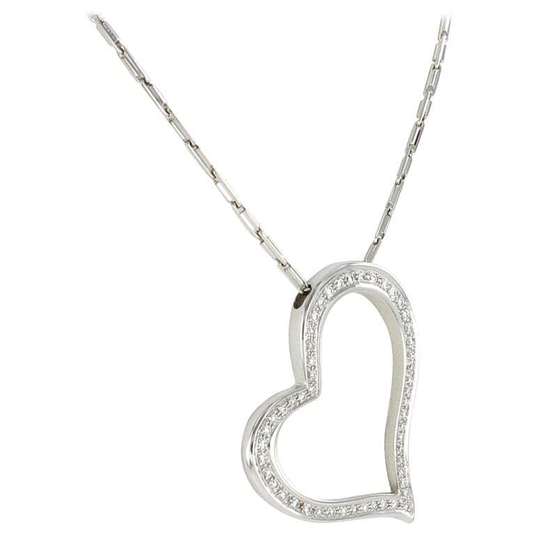 Diamond White Gold 750 Heart Pendant With Chain