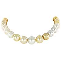 White and Golden South Sea Cultured Pearl Necklace