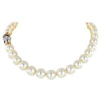 South Sea Cultured Pearl Necklace with Clasp in 18 Karat White and Rose Gold South Sea Cultured Pearl Necklace with Clasp in 18 Karat White and Rose Gold