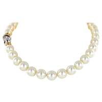 South Sea Cultured Pearl Necklace with Clasp in 18 Karat White and Rose Gold