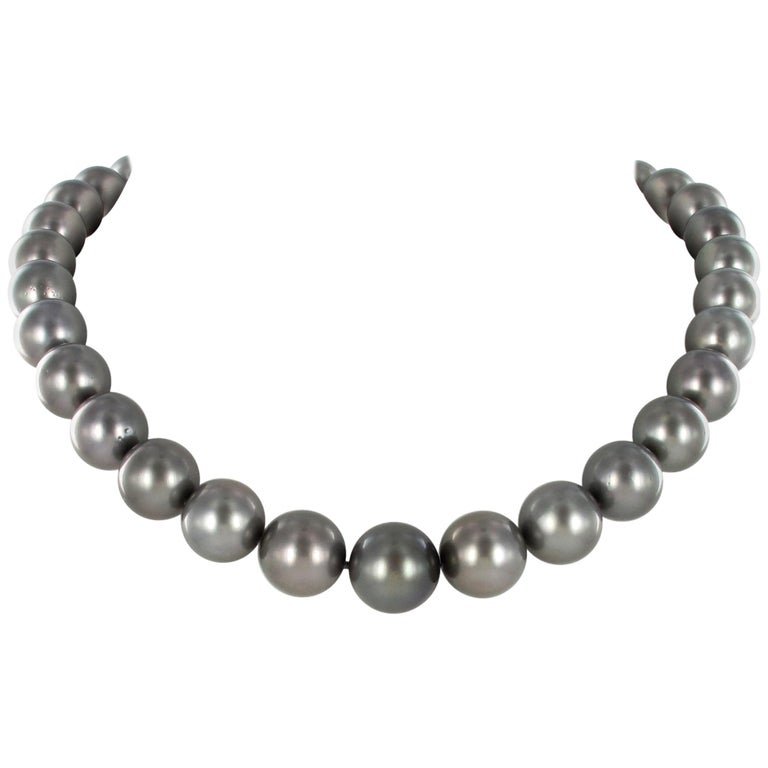 Tahitian Cultured Pearl and Diamond Necklace