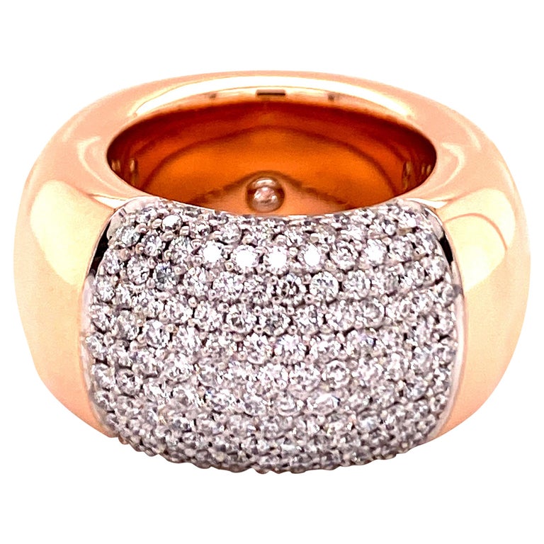 Modern Diamond Ring by Noor in 18 Karat Rose Gold and White Gold Modern Diamond Ring by Noor in 18 Karat Rose Gold and White Gold