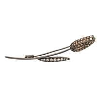 Blackened White Gold Brown and White Diamond Tulip Brooch Blackened White Gold Brown and White Diamond Tulip Brooch