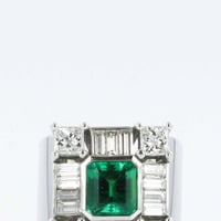 Emerald Diamond Cocktail Ring