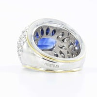 Sapphire Diamond Yellow and White Gold Ring Sapphire Diamond Yellow and White Gold Ring