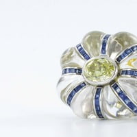 Gübelin Rock Crystal and GIA Certified Fancy Colored Diamond Ring Gübelin Rock Crystal and GIA Certified Fancy Colored Diamond Ring