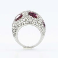 Certified Ruby and Diamond Platinum Cocktail Ring