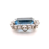 Aquamarine and Diamond Pendant/Brooch in 18 Karat White Gold by J. F. Neukomm Aquamarine and Diamond Pendant/Brooch in 18 Karat White Gold by J. F. Neukomm