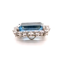 Aquamarine and Diamond Pendant/Brooch in 18 Karat White Gold by J. F. Neukomm