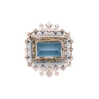 Aquamarine and Diamond Pendant/Brooch in 18 Karat White Gold