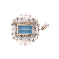 Aquamarine and Diamond Pendant/Brooch in 18 Karat White Gold by J. F. Neukomm Aquamarine and Diamond Pendant/Brooch in 18 Karat White Gold by J. F. Neukomm