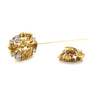 Magnificent Yellow Sapphire and Diamond Pin in 18K Yellow Gold