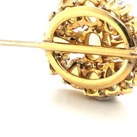 Magnificent Yellow Sapphire and Diamond Pin in 18K Yellow Gold