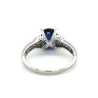 Classic Sapphire and Diamond Ring in 18 Karat White Gold