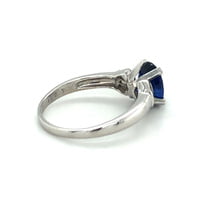Classic Sapphire and Diamond Ring in 18 Karat White Gold