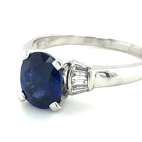 Classic Sapphire and Diamond Ring in 18 Karat White Gold