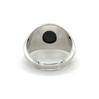 Black Star Sapphire Ring in 18 Karat White Gold by Gübelin