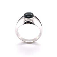 Black Star Sapphire Ring in 18 Karat White Gold by Gübelin