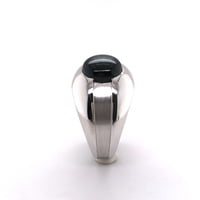 Black Star Sapphire Ring in 18 Karat White Gold by Gübelin