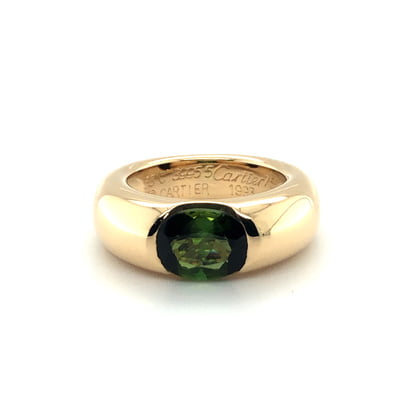 Cartier Green Tourmaline Ring in 18 Karat Yellow Gold
