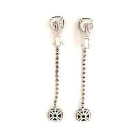 Tourmaline and Diamond White Gold Earhangers Tourmaline and Diamond White Gold Earhangers