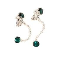 Tourmaline and Diamond White Gold Earhangers