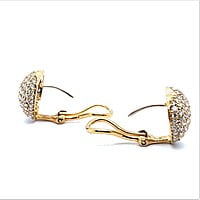 Heart Shaped Diamond Pavé Earrings in 18 Karat Yellow Gold