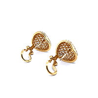 Heart Shaped Diamond Pavé Earrings in 18 Karat Yellow Gold