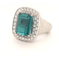 Tourmaline Diamond White Gold Cocktail Ring Tourmaline Diamond White Gold Cocktail Ring