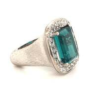 Tourmaline Diamond White Gold Cocktail Ring Tourmaline Diamond White Gold Cocktail Ring