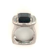 Tourmaline Diamond White Gold Cocktail Ring