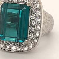 Tourmaline Diamond White Gold Cocktail Ring Tourmaline Diamond White Gold Cocktail Ring