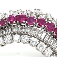 Flamboyant Ruby and Diamond Brooch in White Gold 18 Karat