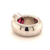 Rubellite Diamond White Gold Ring