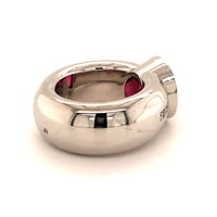 Rubellite Diamond White Gold Ring