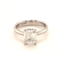 GIA Certified 3.01 Carat Emerald Cut Diamond White Gold Solitaire Ring