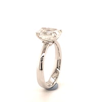 GIA Certified 3.01 Carat Emerald Cut Diamond White Gold Solitaire Ring