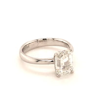 GIA Certified 3.01 Carat Emerald Cut Diamond White Gold Solitaire Ring