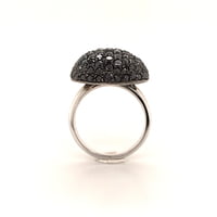 Black Diamonds 18 Karat White Gold Cocktail Ring