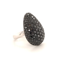 Black Diamonds 18 Karat White Gold Cocktail Ring