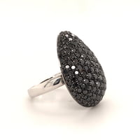 Black Diamonds 18 Karat White Gold Cocktail Ring