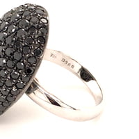 Black Diamonds 18 Karat White Gold Cocktail Ring