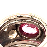 Pink Sapphire and Fancy Color Diamond Ring in 18 Karat White Gold