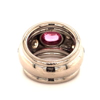 Pink Sapphire and Fancy Color Diamond Ring in 18 Karat White Gold