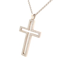 Diamond White Gold 750 Cross Pendant