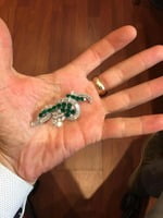 Emerald And Diamond Brooch in Platinum 950 Emerald And Diamond Brooch in Platinum 950